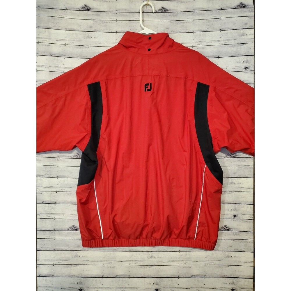 DRYJOYS by FootJoy Mens Golf Wind Rain Jacket S/S 1/4 Zip Sz XL Red Black - Picture 8 of 13